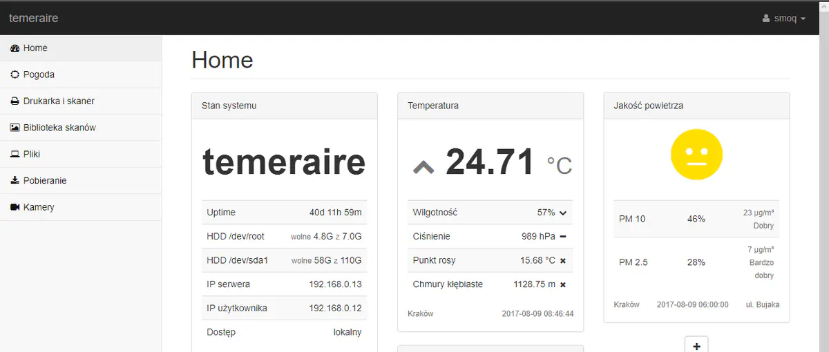 HomeServer 2: Konfiguracja ekranu głównego