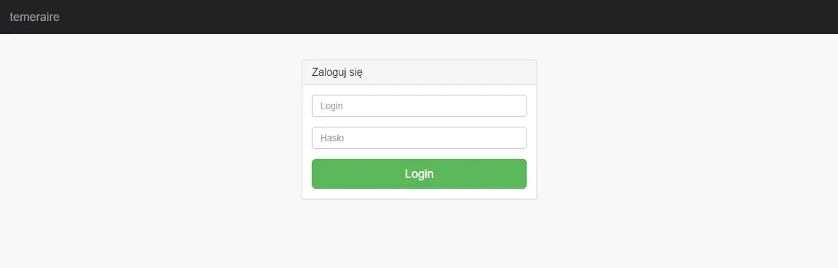 HomeServer 2: Ekran logowania